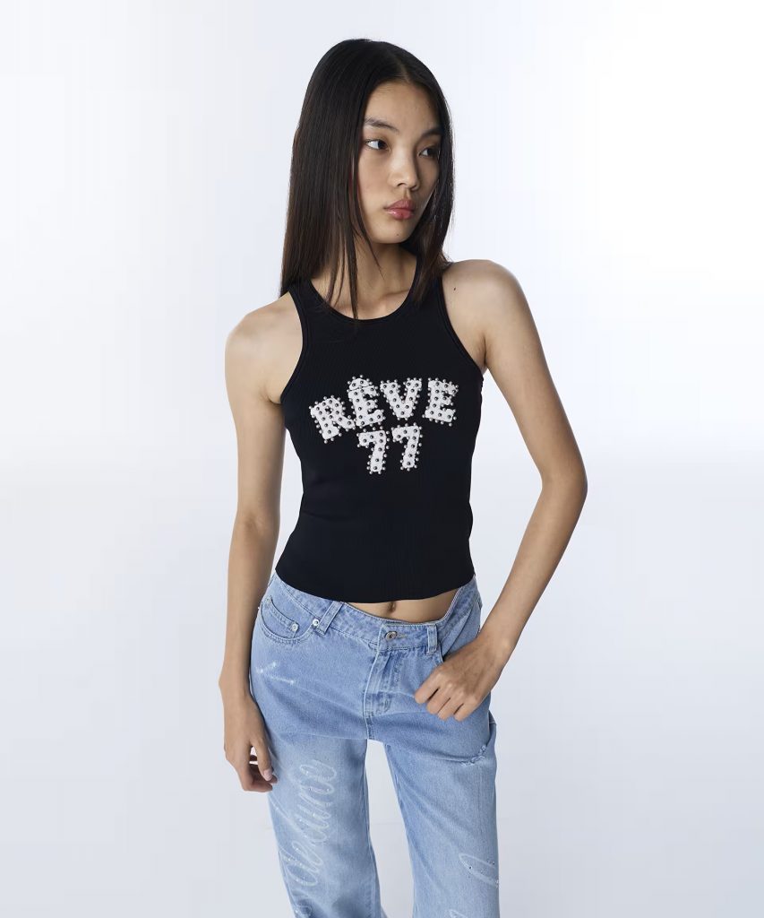 TWIST Slogan Patch 'li Triko T-shirt TS1260050062