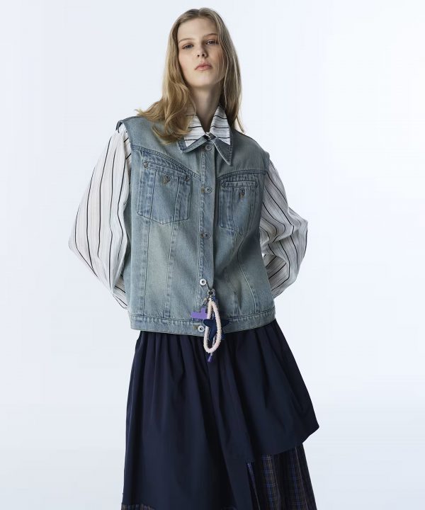 TWİST KUMAŞ MIX JEAN YELEK TS1260007015