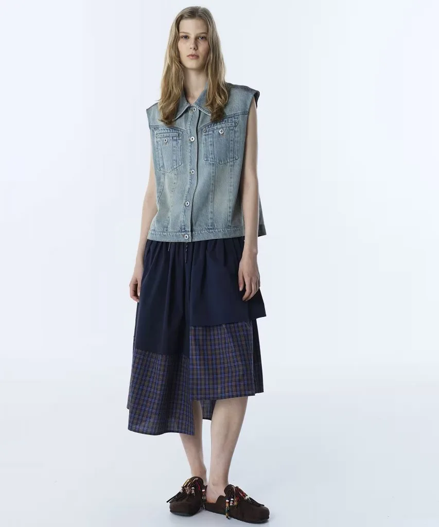 TWİST KUMAŞ MIX JEAN YELEK TS1260007015