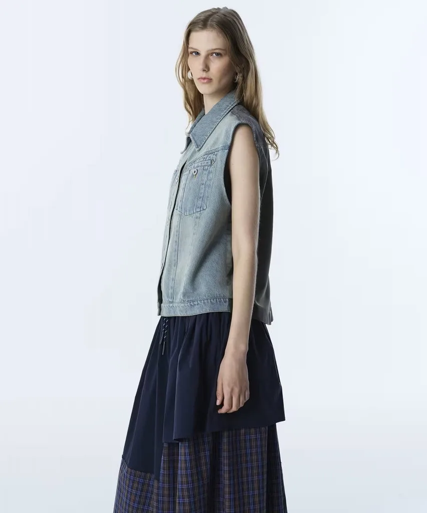 TWİST KUMAŞ MIX JEAN YELEK TS1260007015