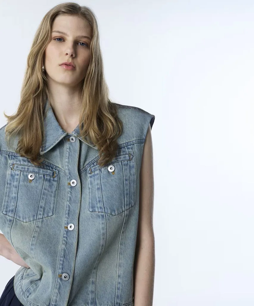 TWİST KUMAŞ MIX JEAN YELEK TS1260007015