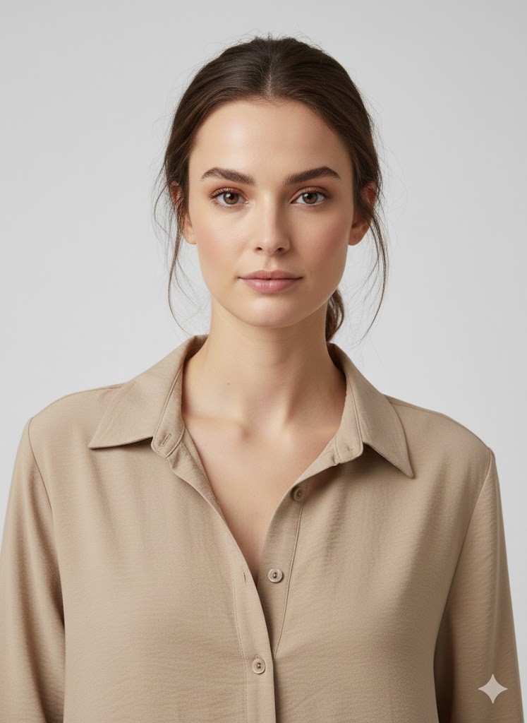 ON TRİKO Yan Cepli Polo Yaka Gömlek72314 - BEJ