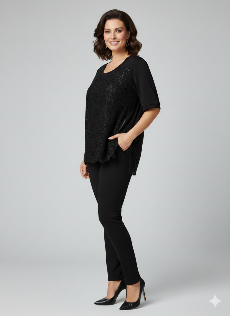 VEDİ Boncuk Ve Dantel İşlemeli Bluz 7014