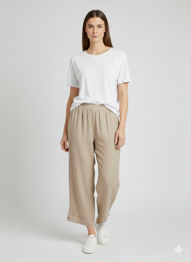 VEDİ Keten Görünümlü Rahat Kesim Pantolon 7413