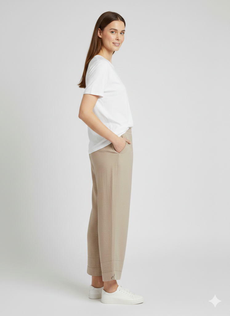 VEDİ Keten Görünümlü Rahat Kesim Pantolon 7413