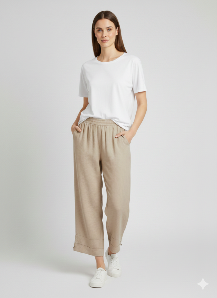 VEDİ Keten Görünümlü Rahat Kesim Pantolon 7413