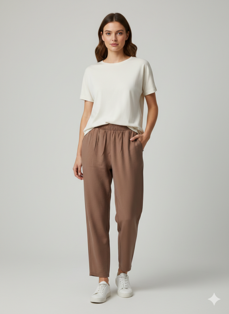 VEDİ Klasik Beli Lastikli Pantolon 7422