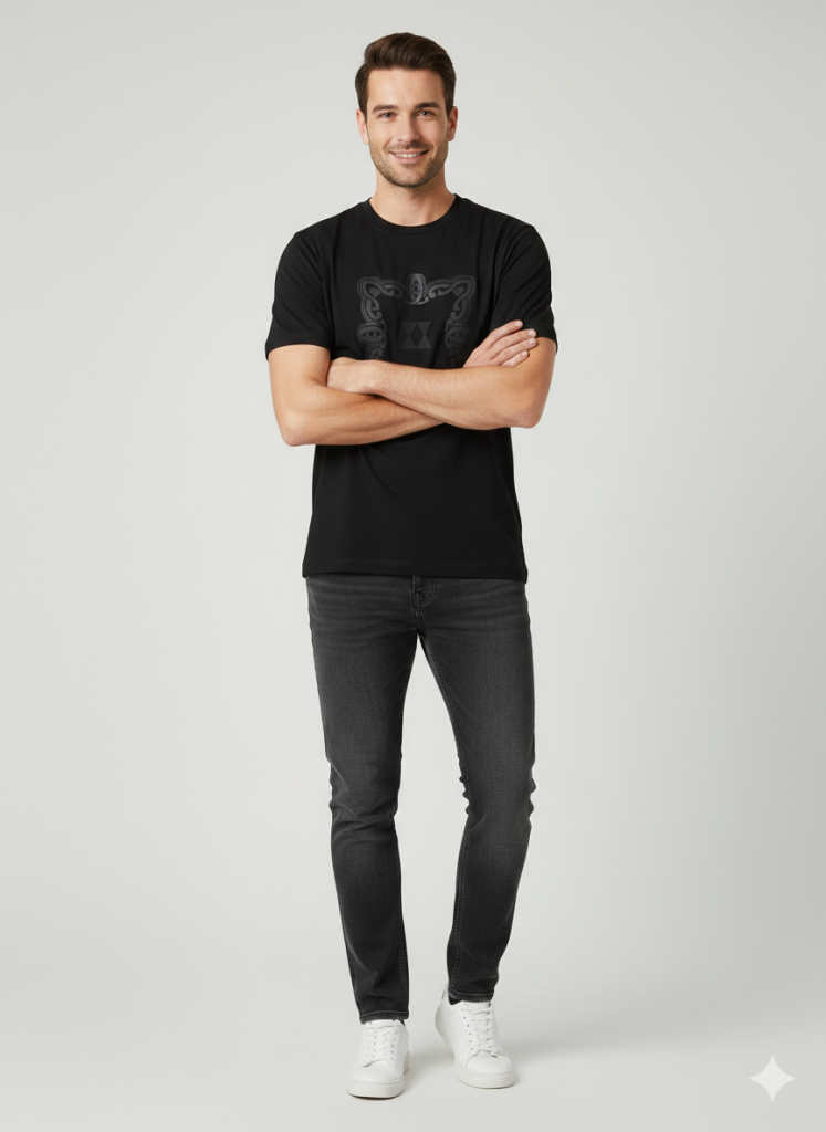 XINT Basklı Erkek  T-shirt 502364