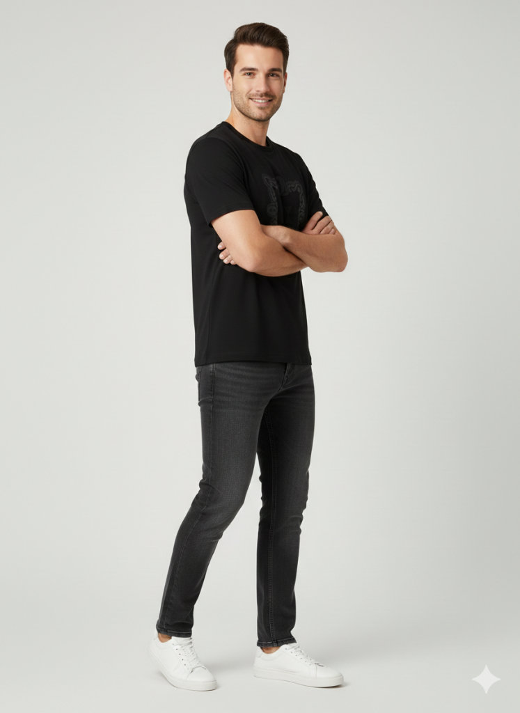 XINT Basklı Erkek  T-shirt 502364