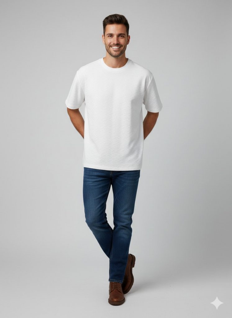 XINT Yuvarlak Yaka  T-shirt 502412 - Beyaz