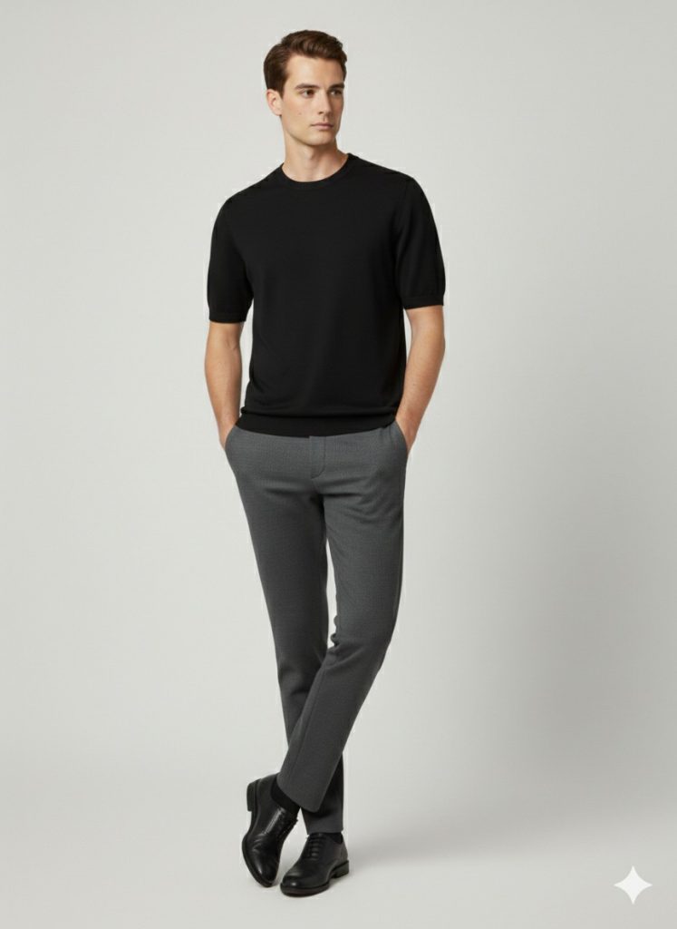 XINT  Yuvarlak Yaka T-shirt 801894 - Siyah