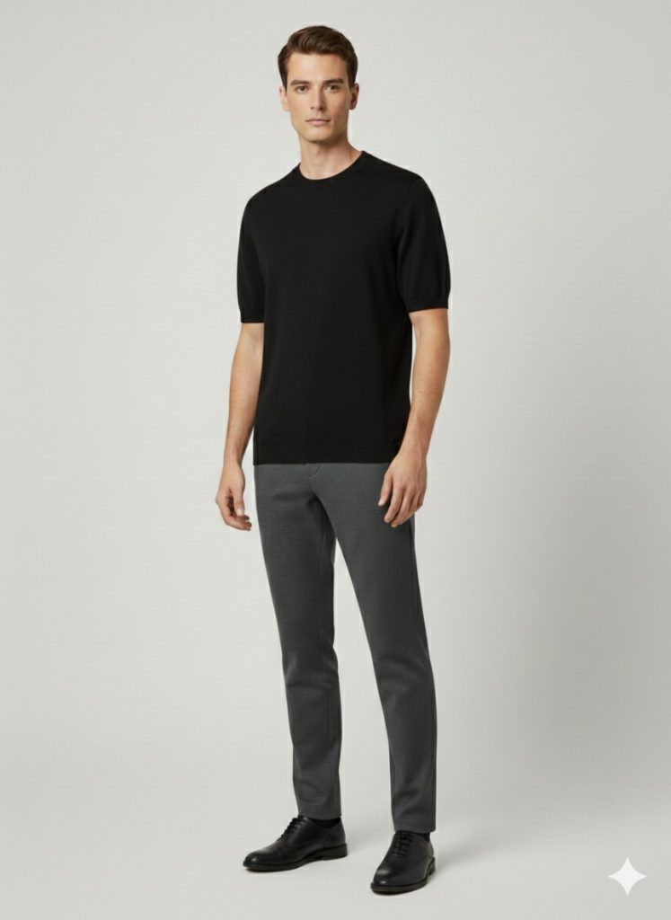 XINT  Yuvarlak Yaka T-shirt 801894 - Siyah