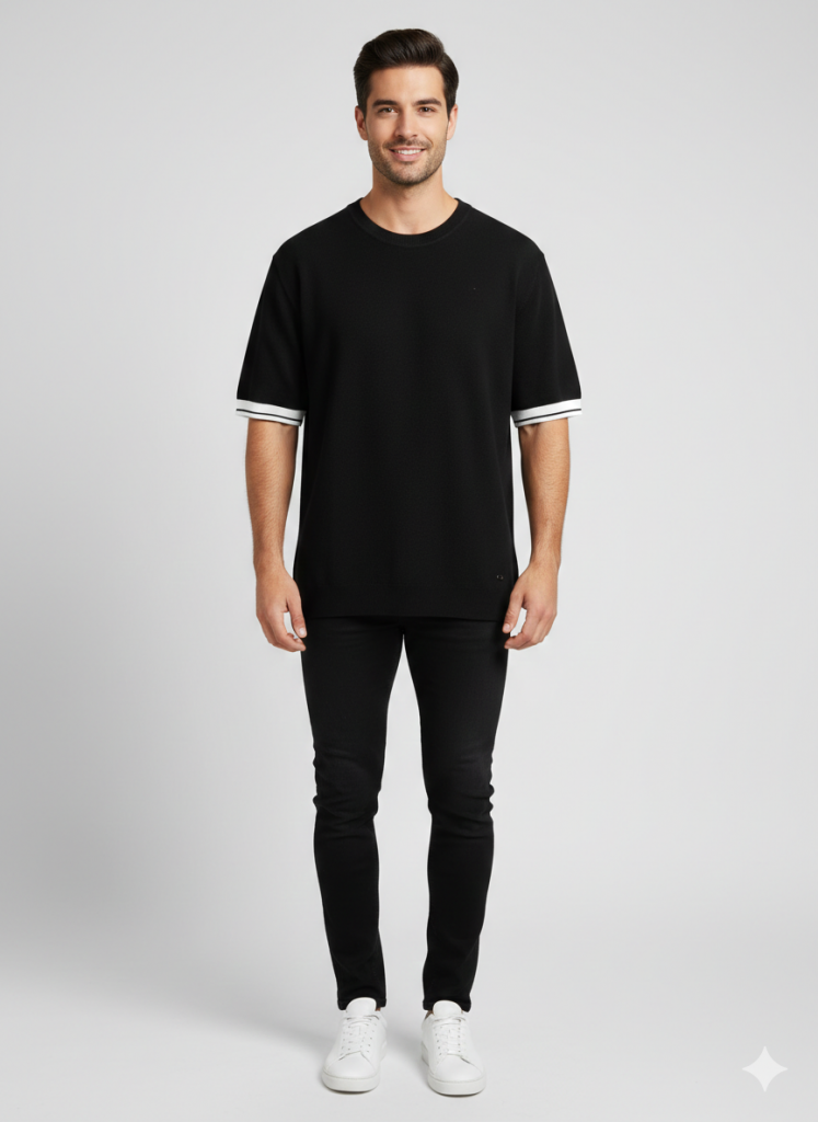 XINT Kolları Şeritli T-Shirt 801901