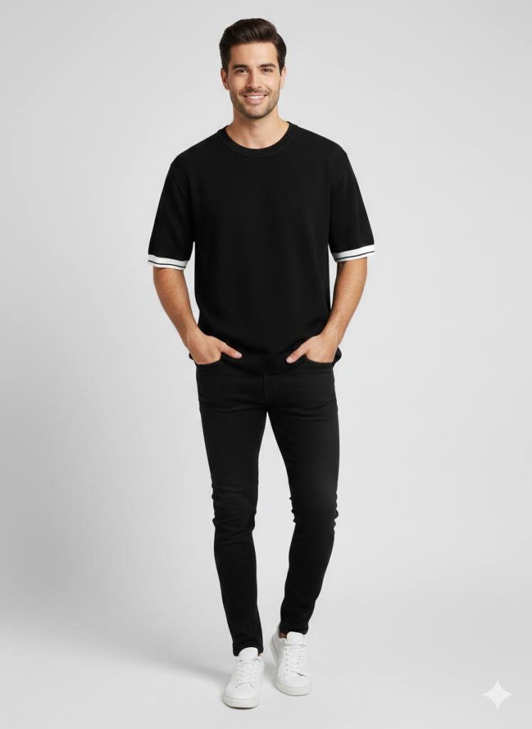 XINT Kolları Şeritli T-Shirt 801901