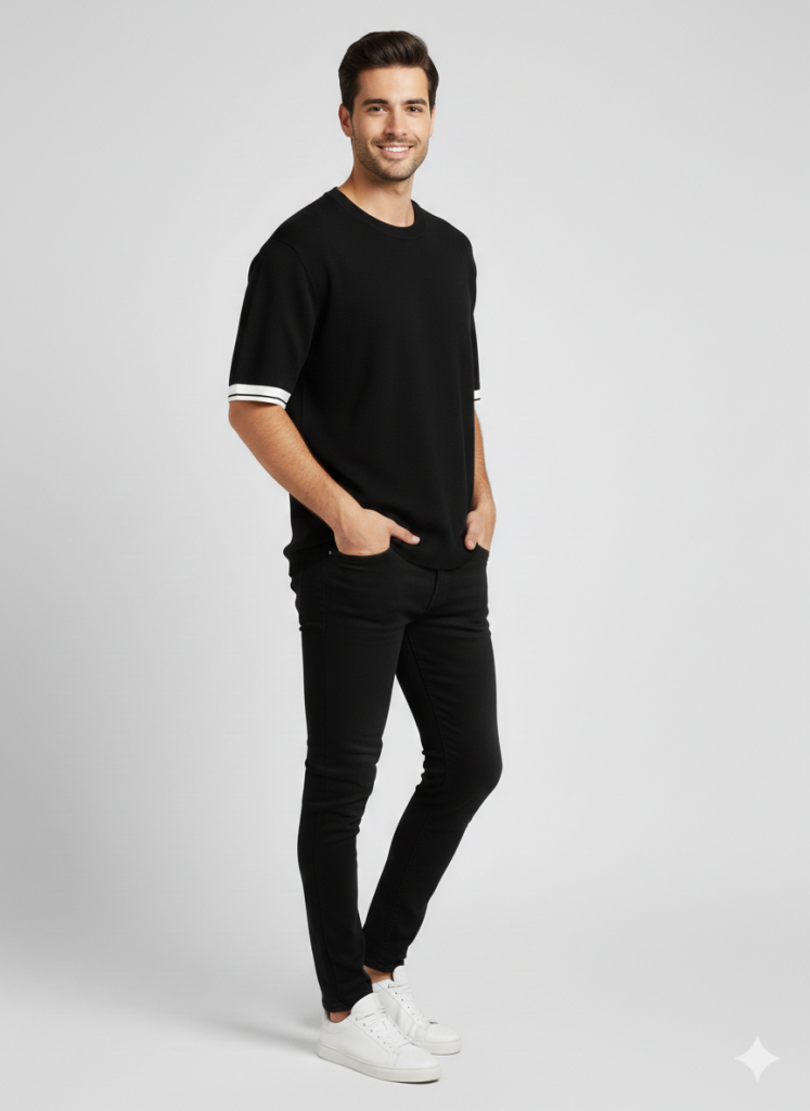 XINT Kolları Şeritli T-Shirt 801901