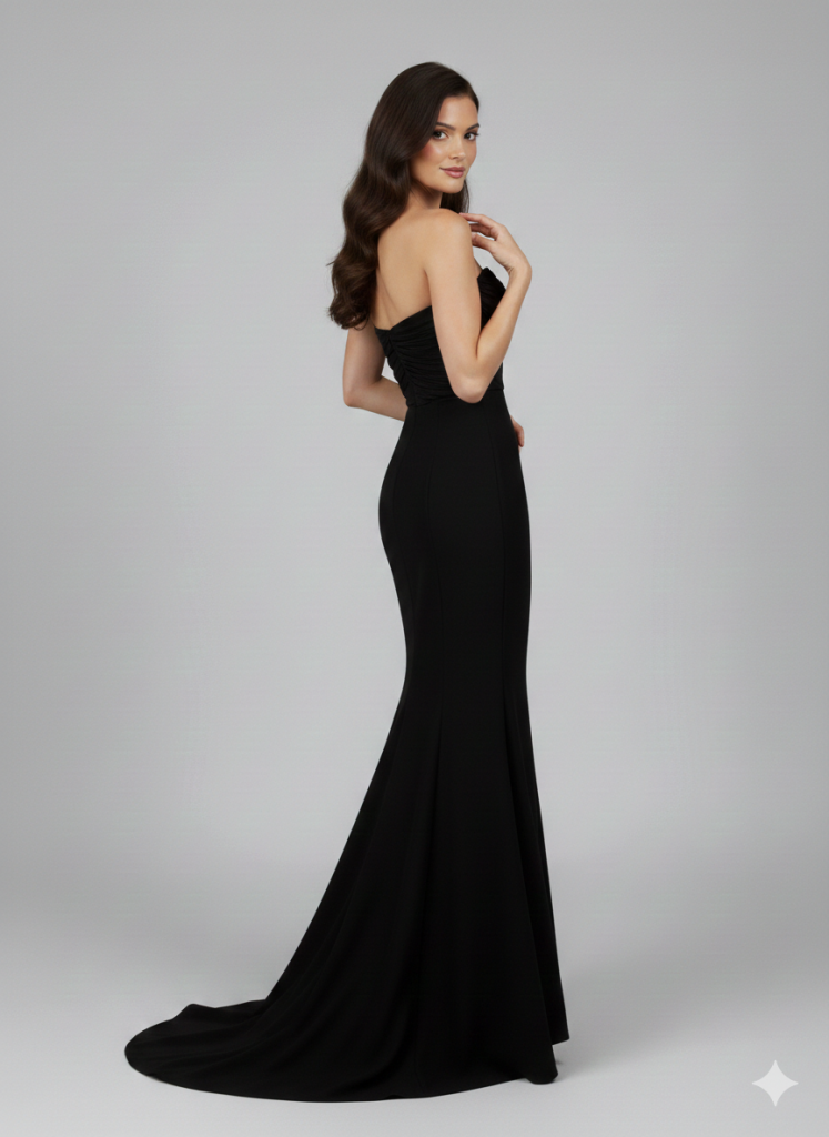 ZMS Askısız Drapeli Abiye 8391