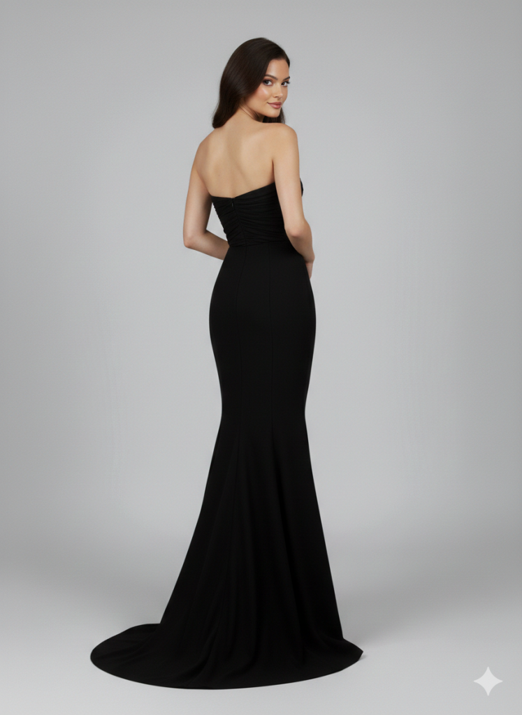 ZMS Askısız Drapeli Abiye 8391