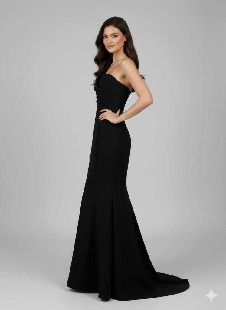 ZMS Askısız Drapeli Abiye 8391