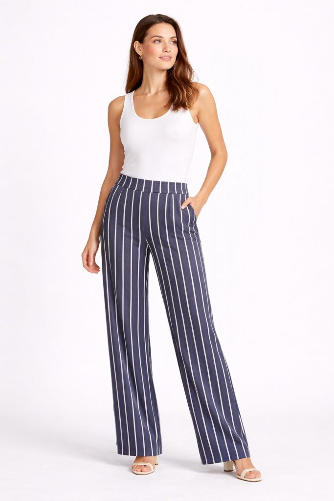 ON TRİKO Parlak Kumaş Pantolon 72501 - İNDİGO