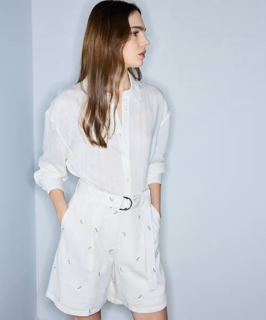 İPEKYOL Dokulu Cutout Gömlek IS1260025252 - Beyaz