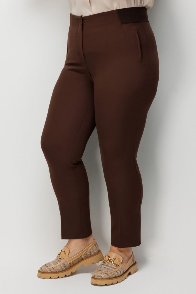 EKOL Beli Kalın Lastikli Dar Paça Pantolon 4168 - kahve