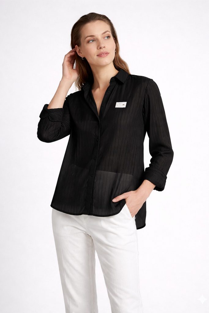 DOSSO DOSSİ SEUL Belden Bağlamalı GÖMLEK 1165 - Siyah