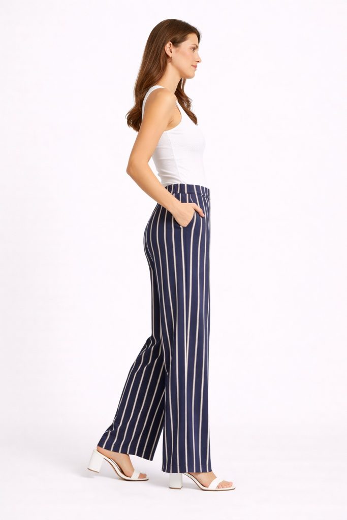 ON TRİKO Parlak Kumaş Pantolon 72501 - İNDİGO