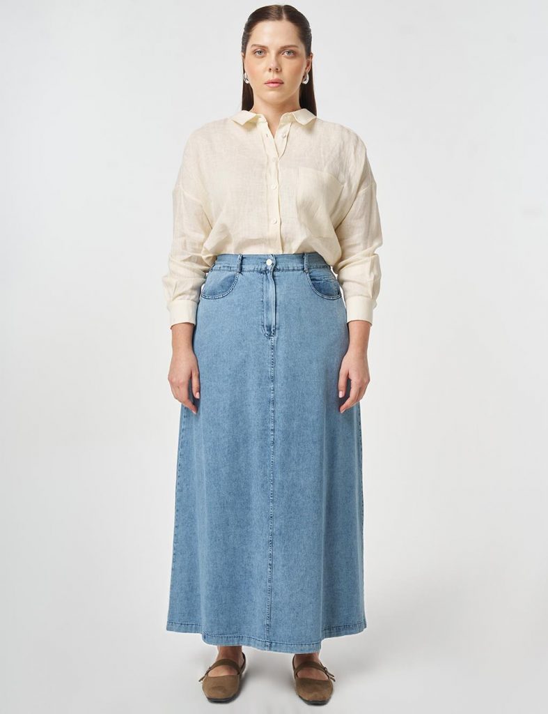 KAYRA Yüksel Bel Kloş Etek 12014 - KARMA