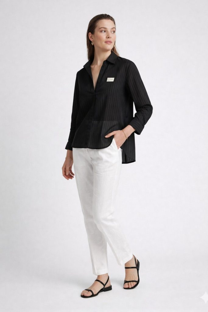 DOSSO DOSSİ SEUL Belden Bağlamalı GÖMLEK 1165 - Siyah