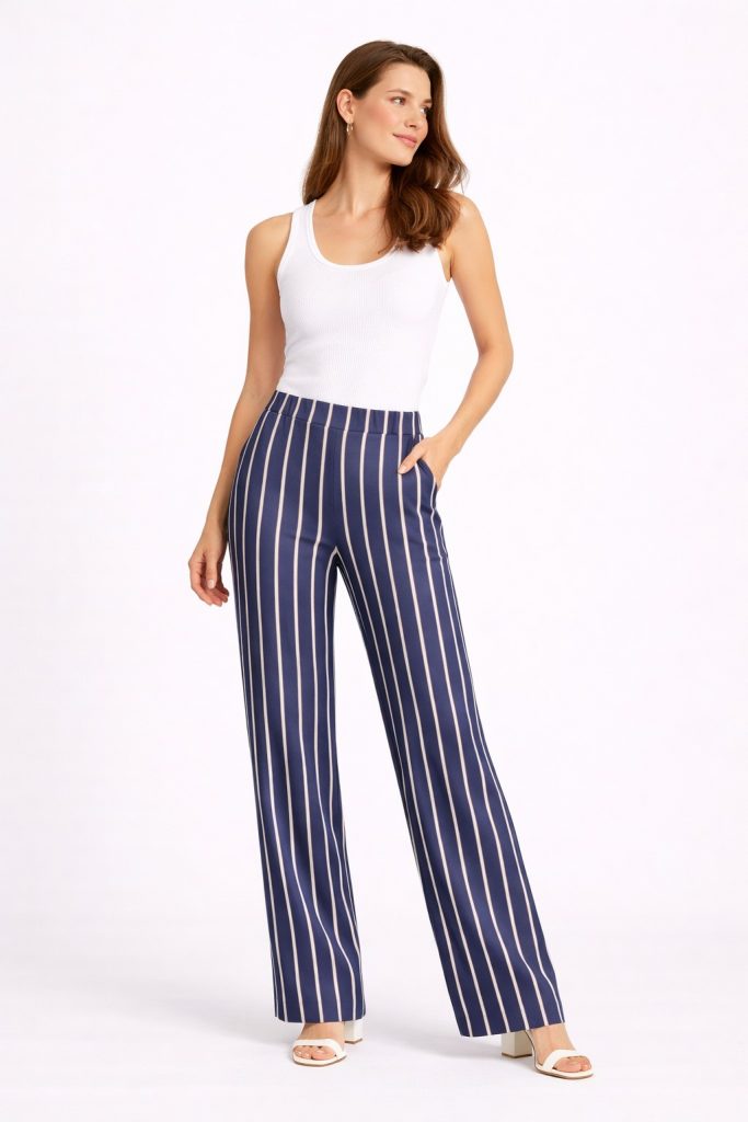 ON TRİKO Parlak Kumaş Pantolon 72501 - İNDİGO