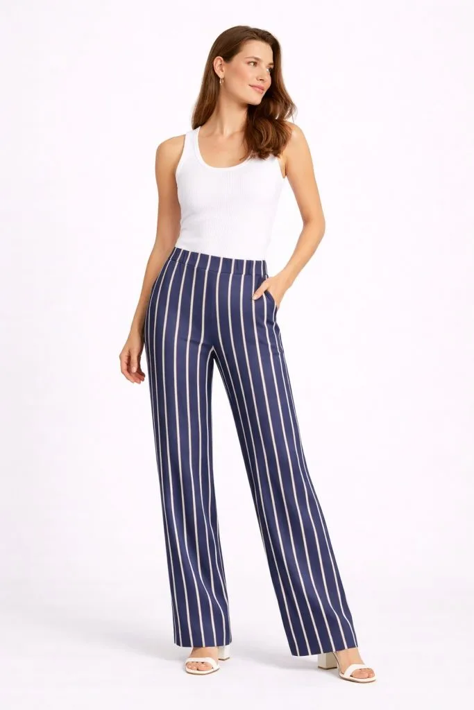 ON TRİKO Parlak Kumaş Pantolon 72501 - İNDİGO