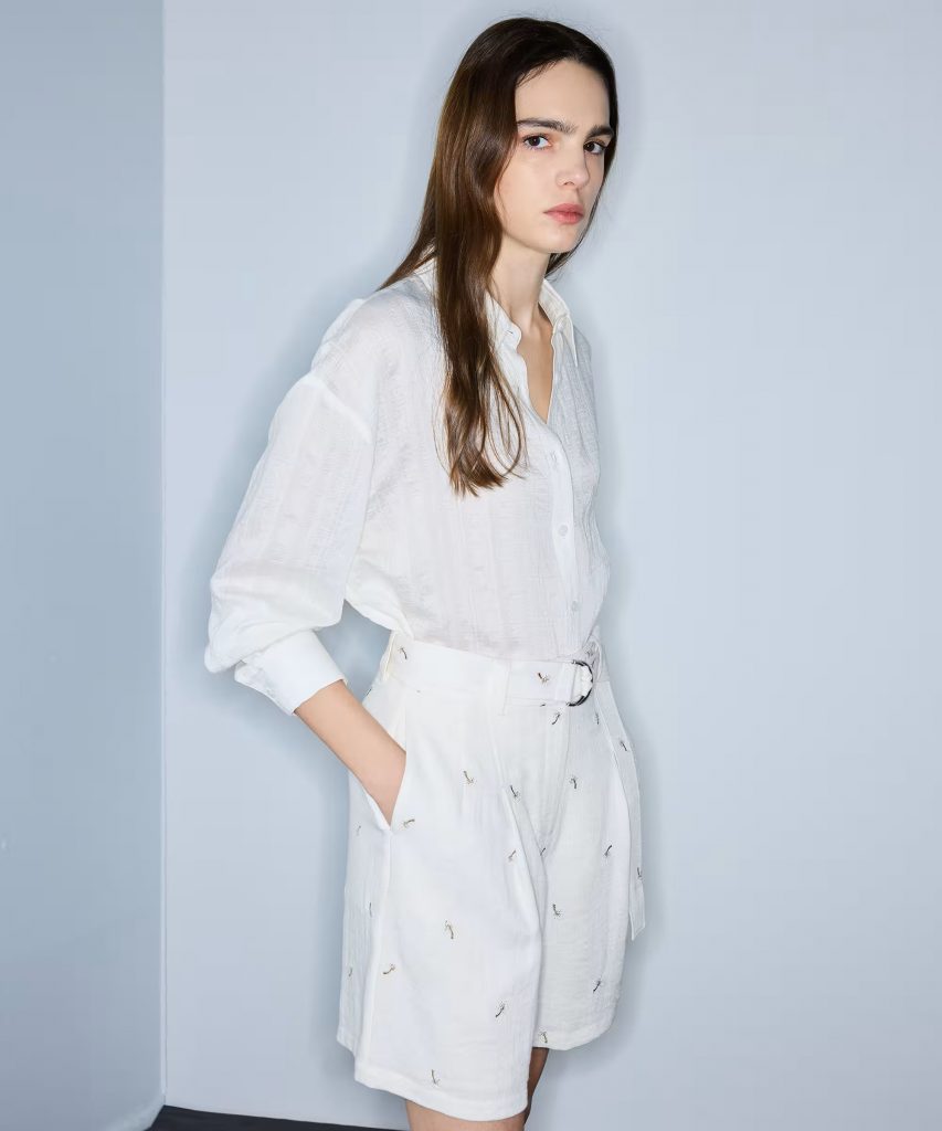 İPEKYOL Dokulu Cutout Gömlek IS1260025252 - Beyaz