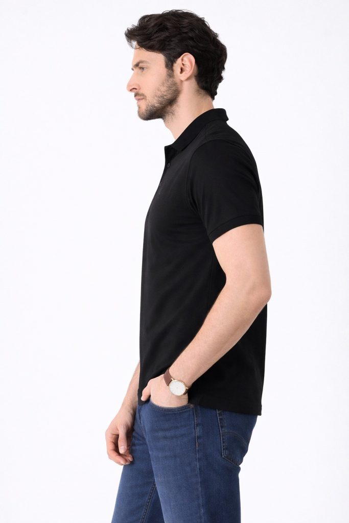 FORMENTİ Regular Fit Merserize  Polo Yaka Tişört 6035 - Siyah