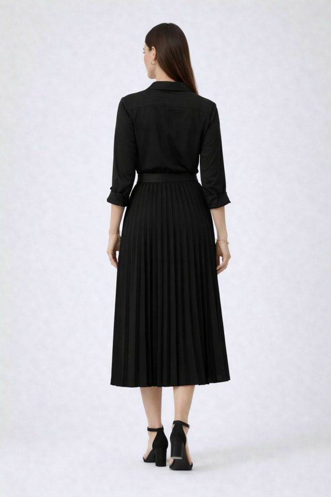 ON TRİKO Toka Detaylı Etek 70223 - Siyah