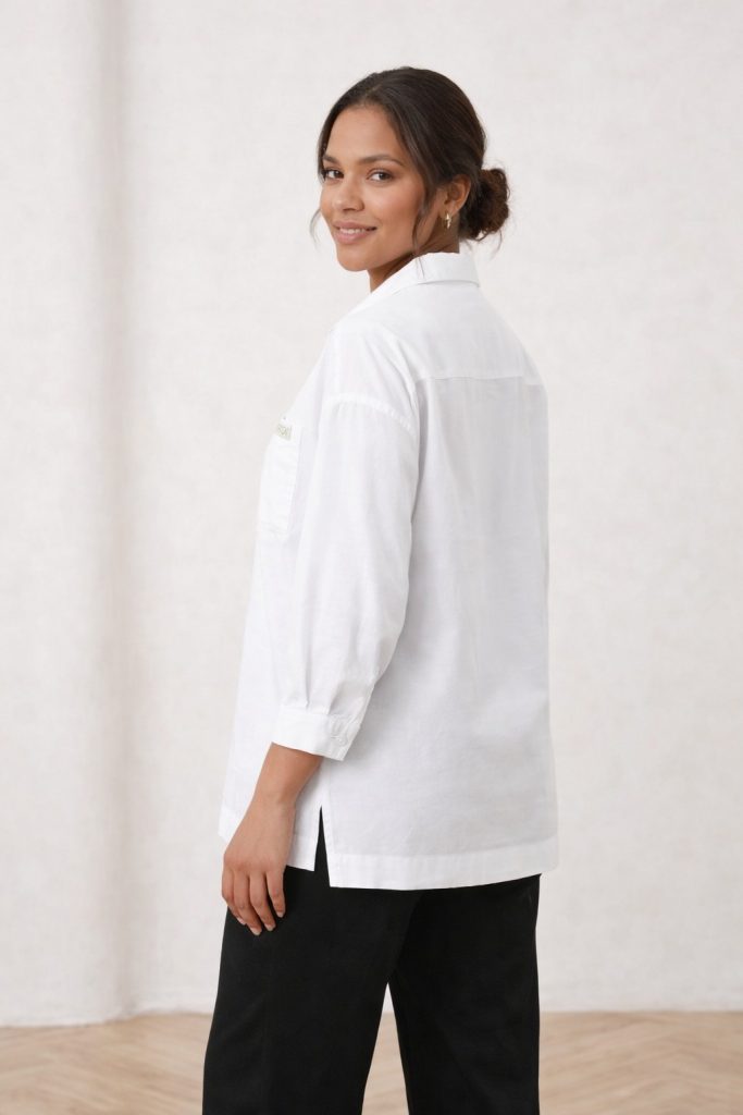 DOSSO DOSSİ ARAS Cep Detaylı  Gömlek 13702 - Beyaz