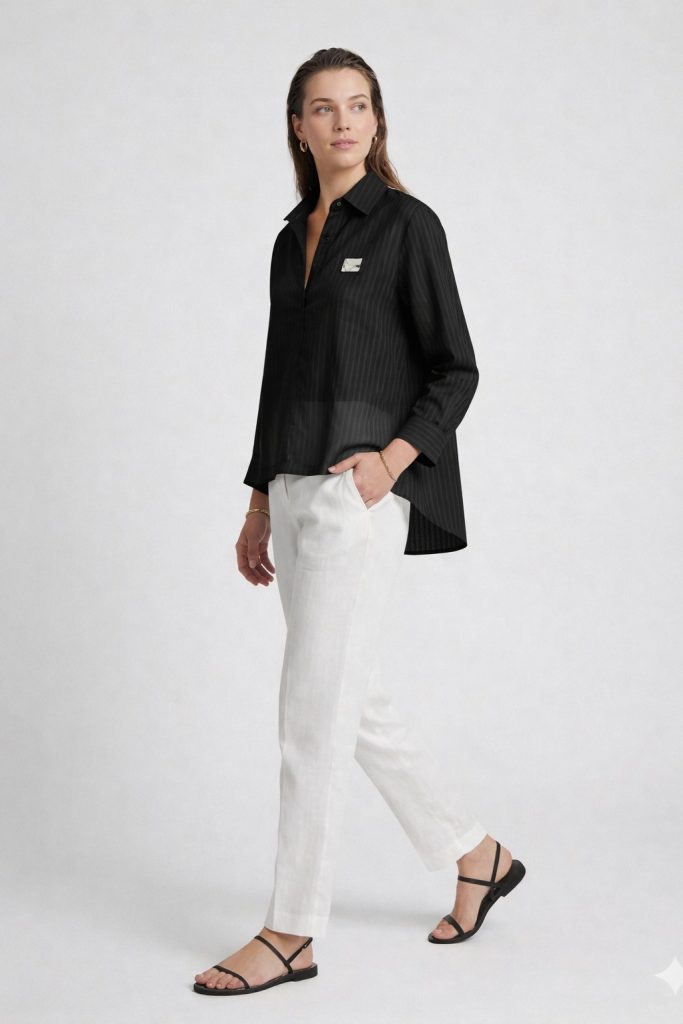 DOSSO DOSSİ SEUL Belden Bağlamalı GÖMLEK 1165 - Siyah