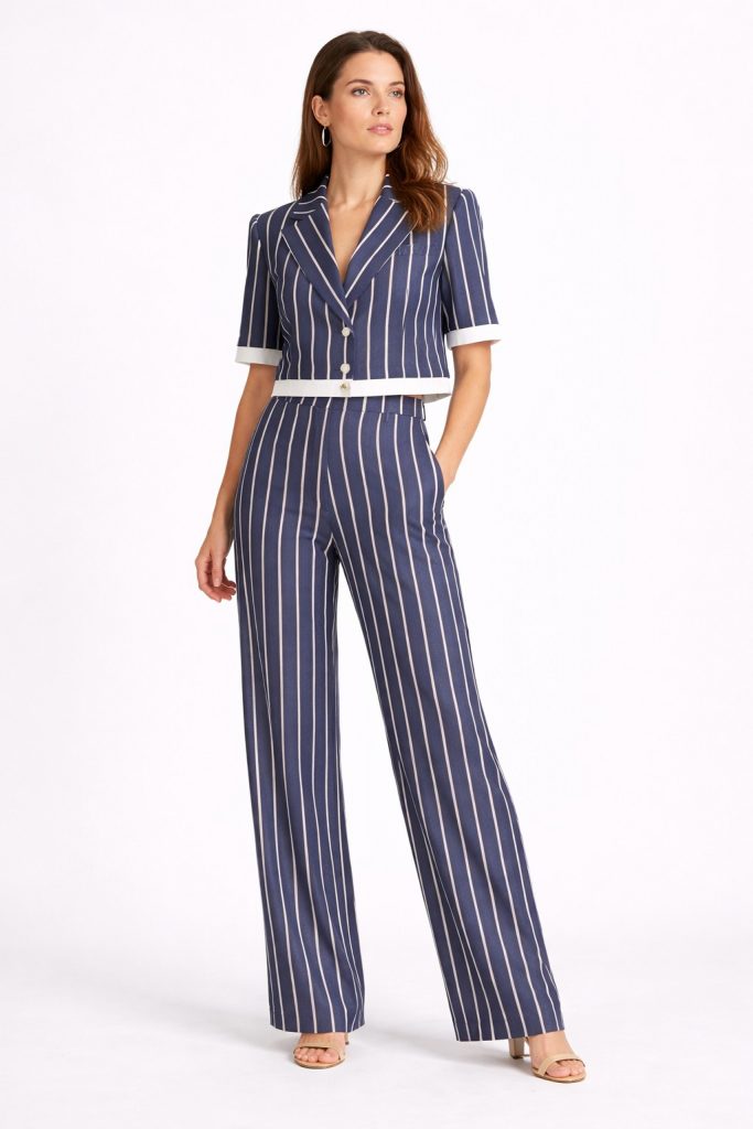 ON TRİKO Parlak Kumaş Kruvaze Yaka Bluz 72500 - İNDİGO