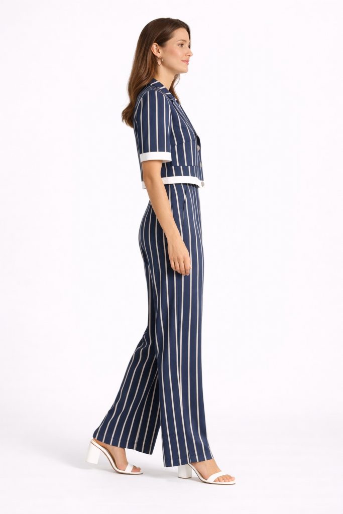 ON TRİKO Parlak Kumaş Kruvaze Yaka Bluz 72500 - İNDİGO