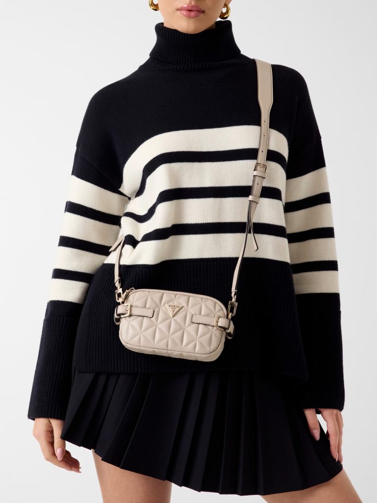 GUESS Paisleigh Kapitone Mini Çapraz Çanta HWQG9883740 - BEJ