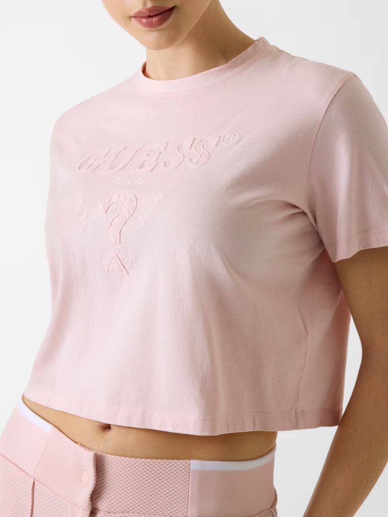 GUESS Kutulu Logo Tişört V6GI13K2980 - pembe