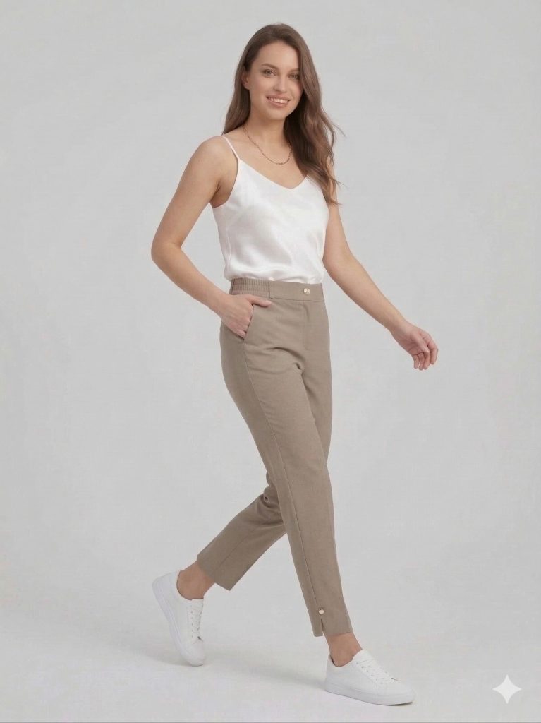 EKOL Düz Kesim Pantolon 4108 - KUM