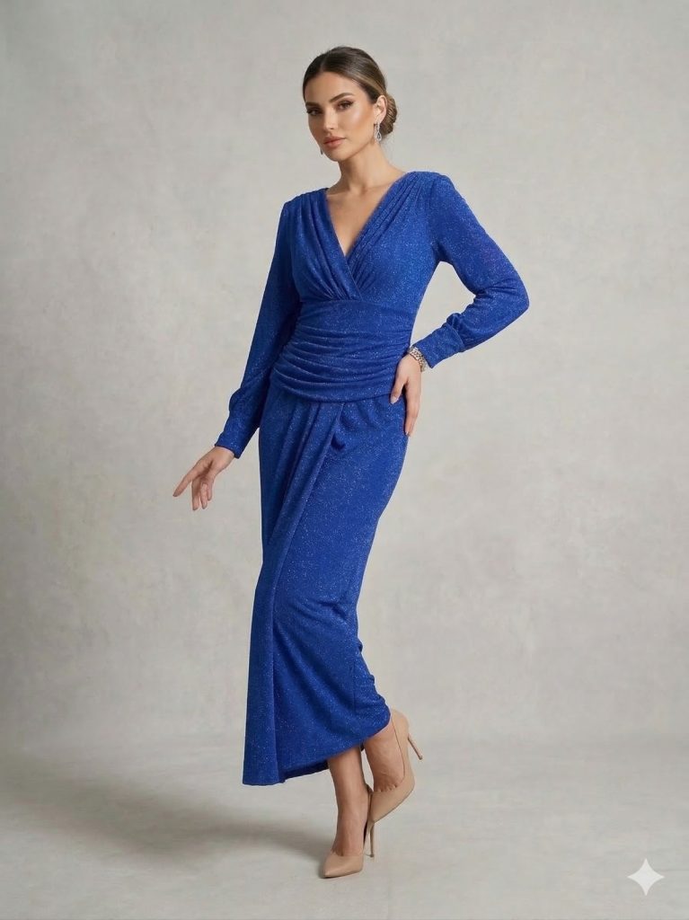 DORİDORCA Sim Detaylı Abiye Elbise 5038 - SAKS