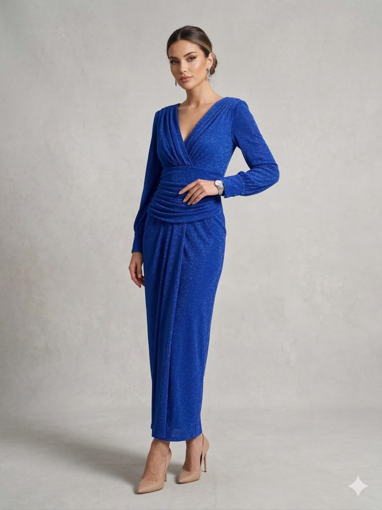 DORİDORCA Sim Detaylı Abiye Elbise 5038 - SAKS