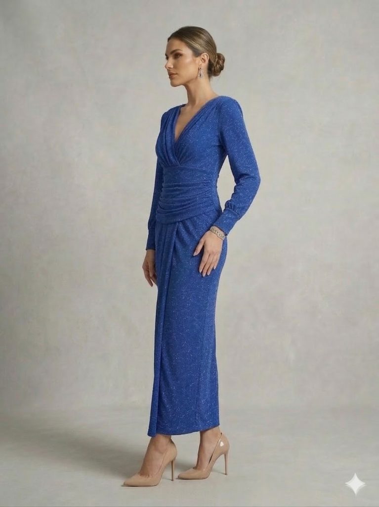 DORİDORCA Sim Detaylı Abiye Elbise 5038 - SAKS