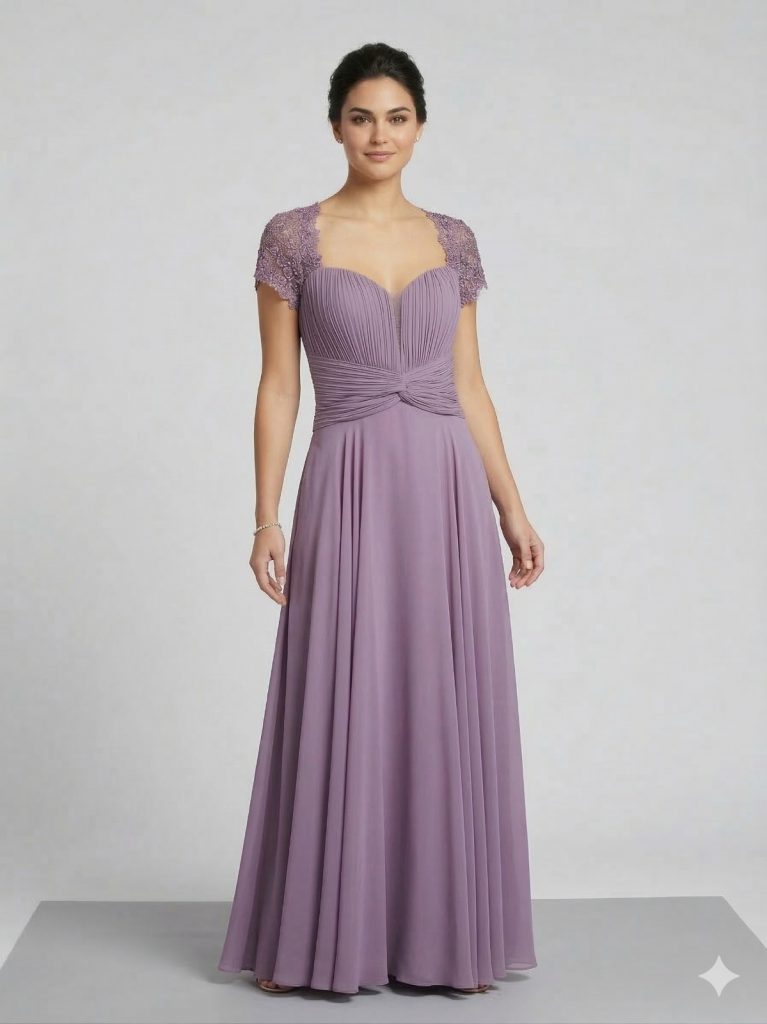 SO LADY Çiçek Detaylı Dantelli Elbise 1001 - LEYLAK