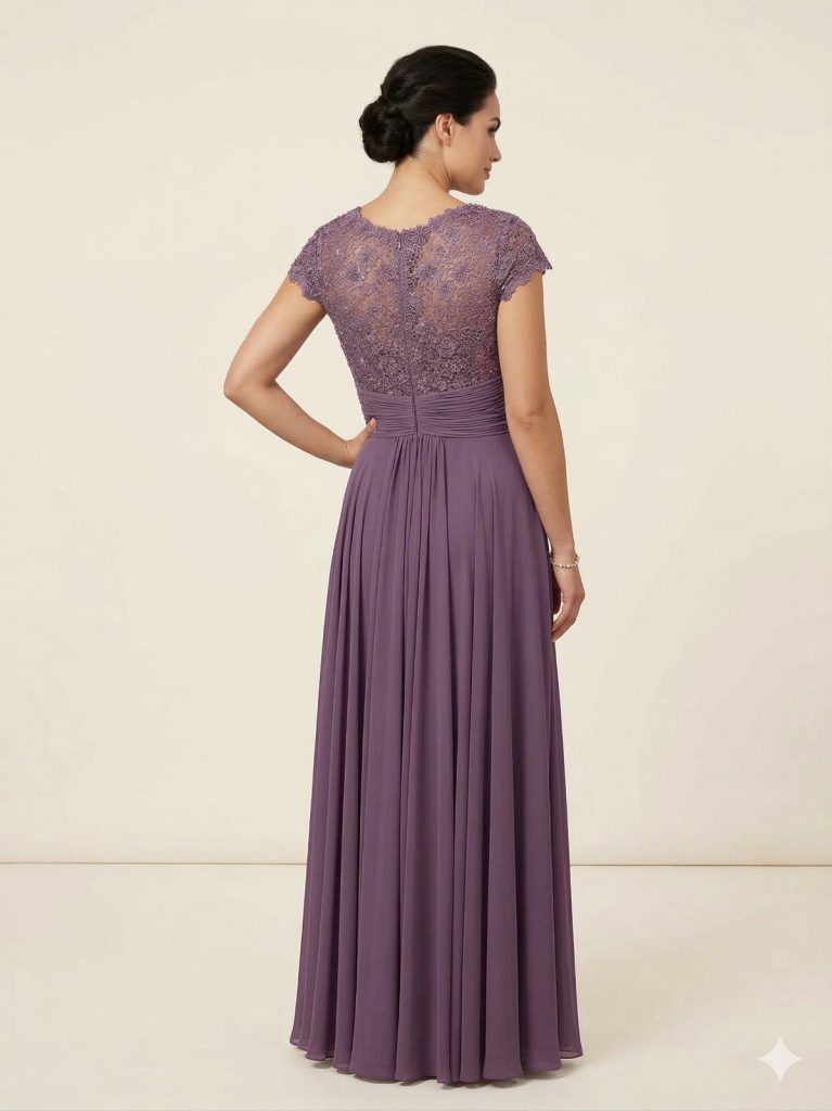 SO LADY Çiçek Detaylı Dantelli Elbise 1001 - LEYLAK