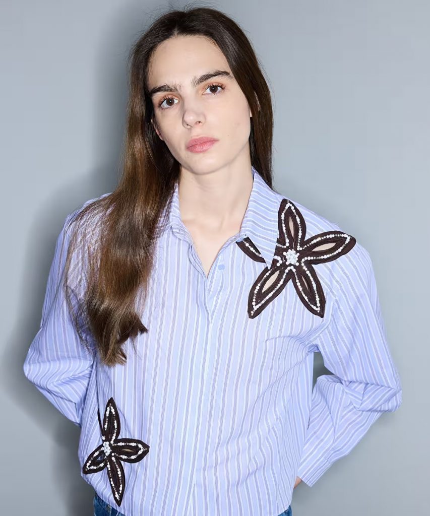 İPEKYOL Aplikeli Cutout Gömlek IS1260025243 - A.MAVİ