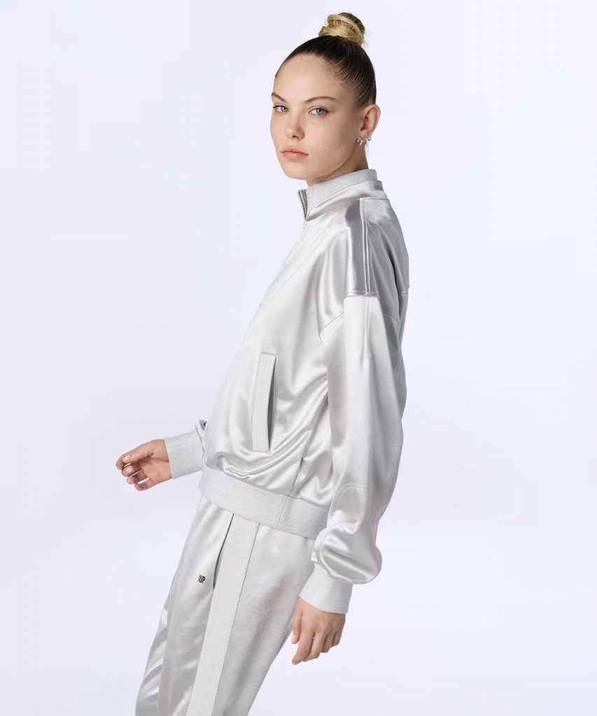 TWIST Parlak Dokulu Yüksek Yaka Ceket TS1260005076 - GRİ