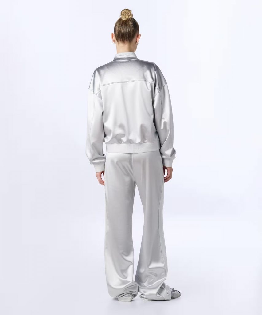 TWIST Parlak Dokulu Yüksek Yaka Ceket TS1260005076 - GRİ