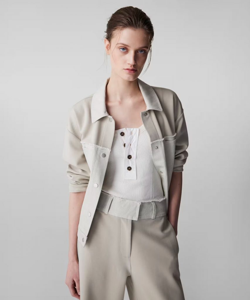 İPEKYOL Kumaş Mix Raw Edge Sweatshirt IS1260091009 - BEJ